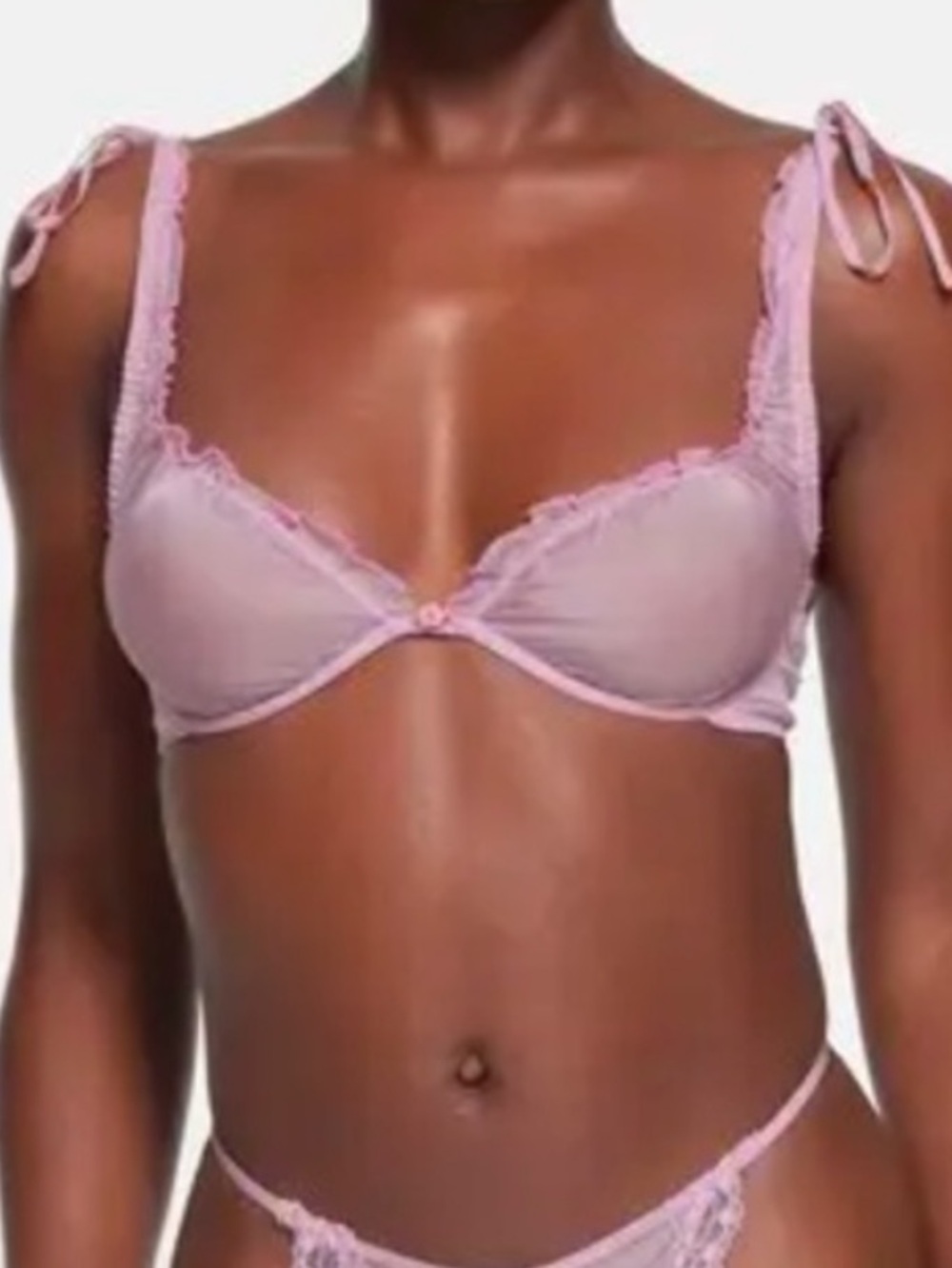 SKIMS Romance Lace Unlined Plunge Bra | Iris Mica Multi |  M | NWT 🌸💕